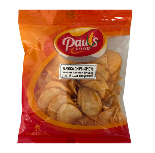 Pauls Tapioca Chips / Kappa Varuthathu (Spicy) / നാടൻ കപ്പ വറുത്തത്  150g