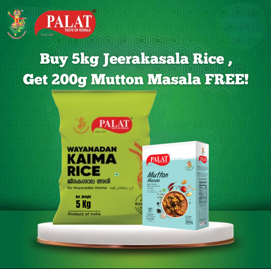 Palat Wayanadan Kaima Rice 5kg + 200g Mutton Masala Free